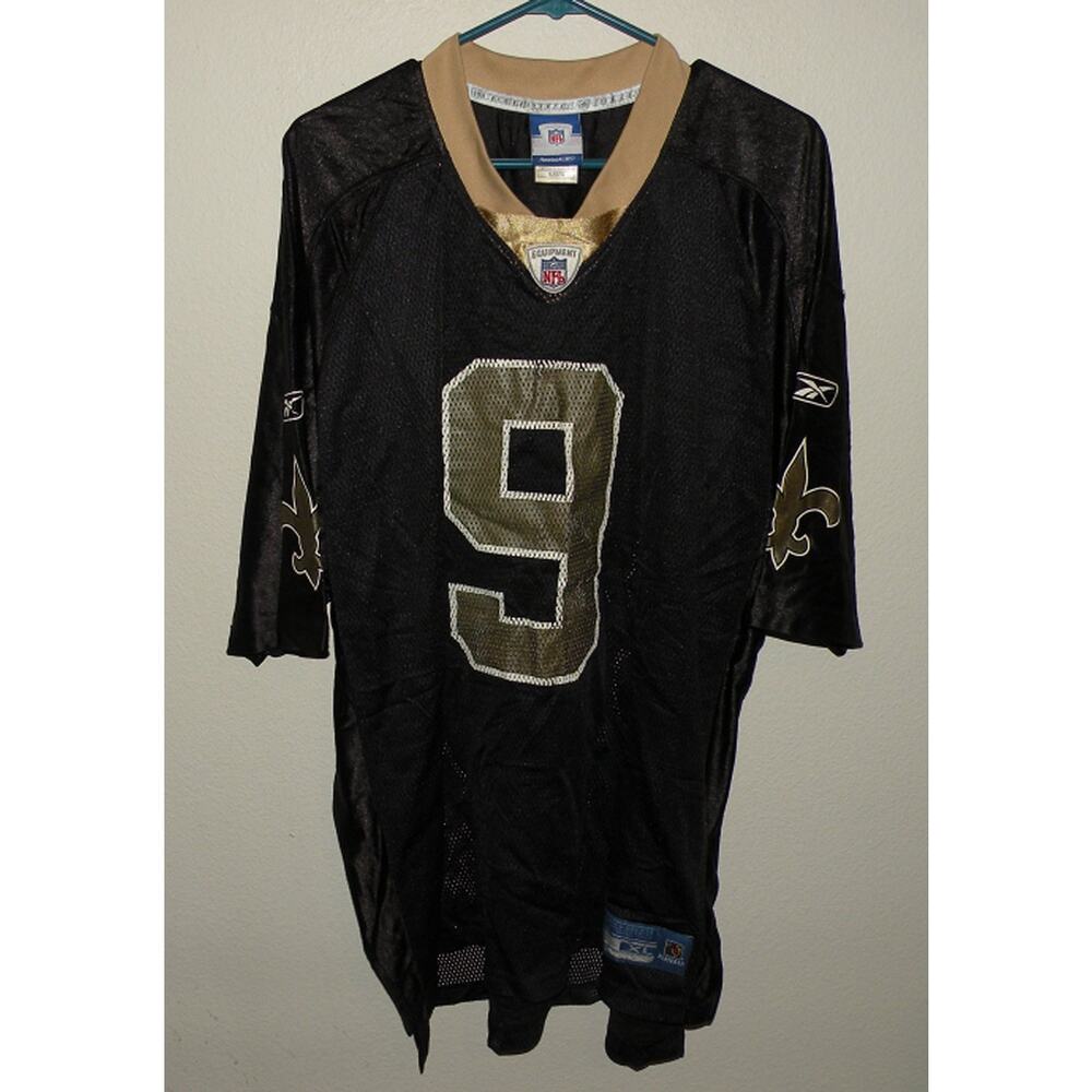 Reebok NFL Equipment New Orleans Saints Men’s XL Jersey Drew Brees #9 Black
